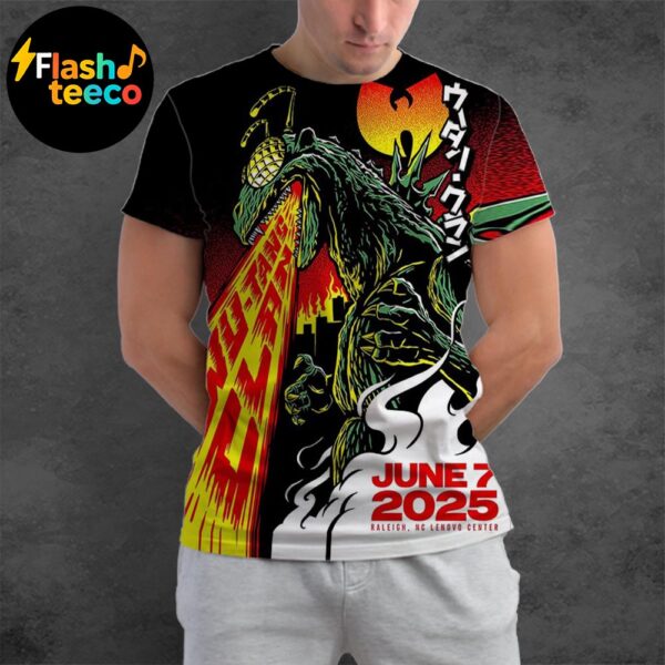 Wu Tang Clan Raleigh Poster FaCe The InFerNo 2025 The Final Chamber Tour At Lenovo Center In Raleigh NC On June 7th 2025 All Over Print Shirt