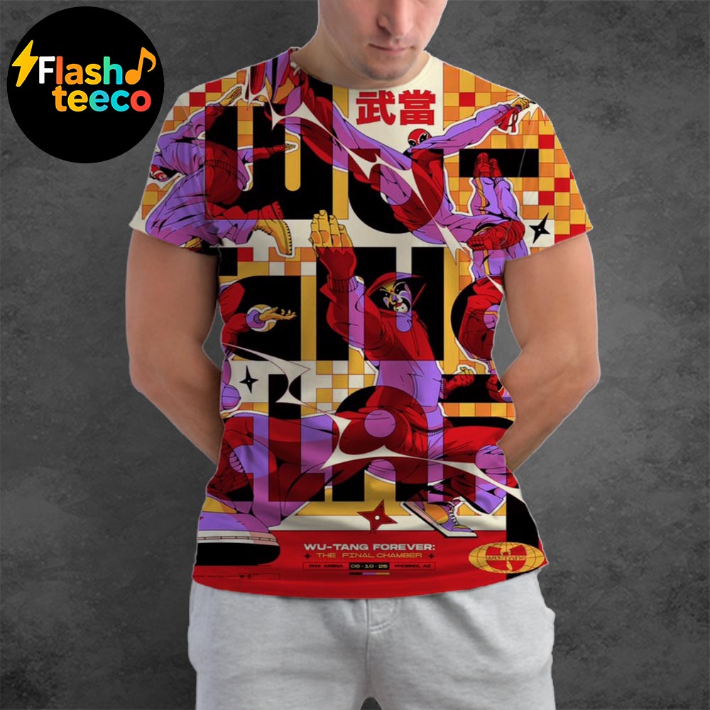 Wu Tang Clan Shaolin In Phoenix Poster 2025 The Final Chamber Tour At PHX Arena In Phoenix AZ On June 19th 2025 All Over Print Shirt Wu Tang Clan Shaolin In Phoenix Poster 2025 The Final Chamber Tour At PHX Arena In Phoenix AZ On June 19th 2025 All Over Print Shirt