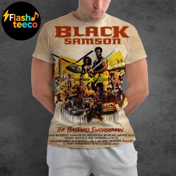 Wu Tang Clan x Mathematics Black Samson The Bastard Swordsman New Album All Over Print Shirt