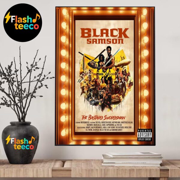 Wu Tang Clan x Mathematics Black Samson The Bastard Swordsman New Album Wall Art Home Decor Poster Canvas