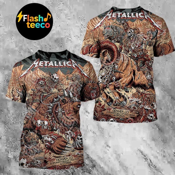 Metallica M72 Denver 2025 Combined Venue Poster Two Night At Empower Field At Mile High In Denver CO On June 27-29 2025 Two Sided All Over Print Shirt Metallica M72 Denver 2025 Combined Venue Poster Two Night At Empower Field At Mile High In Denver CO On June 27-29 2025 Two Sided All Over Print Shirt